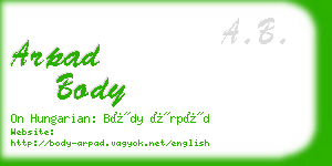 arpad body business card