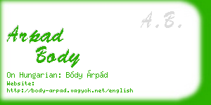 arpad body business card
